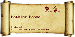 Mathisz Hanna névjegykártya